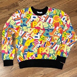 Eleven Paris Multicolor Graphic Lettering Crewneck Sweatshirt XL